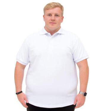 Imagem de Camisa Gola Polo Plus Size Piquet Masculina Camiseta 50% Algodão 50% P