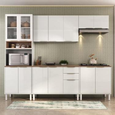 Imagem de Cozinha Modulada em Aço 5 Peças 14 Portas 2 Gavetas Paneleiro Nicho Fo