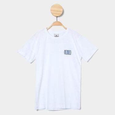 Imagem de Camiseta infantil Nicoboco Básica Pray Menino, Branco, 4A
