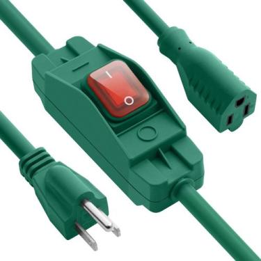 Imagem de Cabo de extensão Makevivi Outdoor Waterproof 35 pés com interruptor