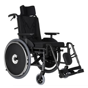 Imagem de Cadeira de Rodas Reclinável Alumínio Dobrável em X até 120Kg Idoso Acamado (50)
