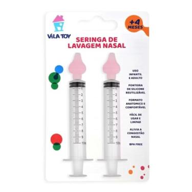 Imagem de Kit 2 Seringas para Lavagem Nasal com Bico de Silicone adulto e infantil