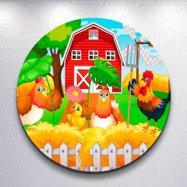 Imagem de Painel Tema Fazenda Animais Capa Grande e Mini Redondoda Estampa Subli
