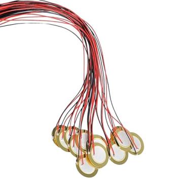 Imagem de Transdutor Piezoelétrico - Contact Piezo Elements com fios de 9,8 polegadas,Trigger Buzzer Piezo Elements para instrumento acústico, captador de ukulele