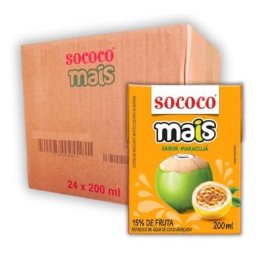 Imagem de Caixa 24un Água de Coco Sococo Mais Maracujá 200ml