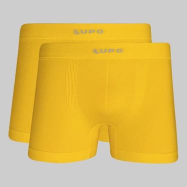 Imagem de Kit 2 Cuecas Lupo Boxer Micromodal Sem Costura 00661, Amarelo, P