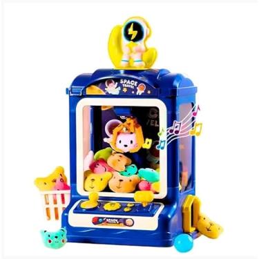 Imagem de Mini Máquina de Ursinhos de Pelúcia Infantil Jogo Garra Arcade Automática Portátil Cor: Azul