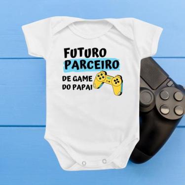 Imagem de Roupinha Body de Bebê Temático Futuro Parceiro de Game do Papai Menino