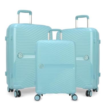 Imagem de Mala de Viagem Polo King em Polipropileno, Zíper Expansível com Cadeado (Azul, Kit PMG)