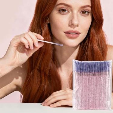 Imagem de Mini bastão de rímel descartável, 50 peças, micro pincel de cílios, aplicadores de pincel de maquiagem para sobrancelhas