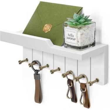 Imagem de Porta-chaves decorativo para montagem na parede Rebee Vision 30cm bran