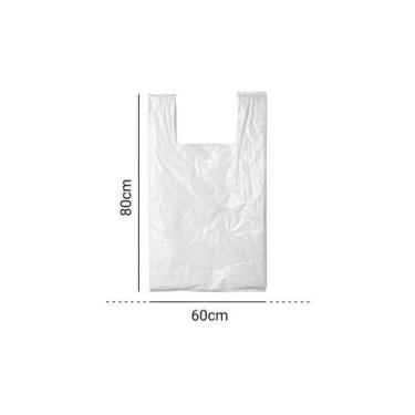 Imagem de Sacola Plástica Branca Polietileno Reciclado 60x80 Pct 5kg - Higipack