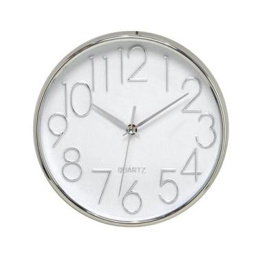 Imagem de Relógio de Parede Quartz Prata 25cm Espressione