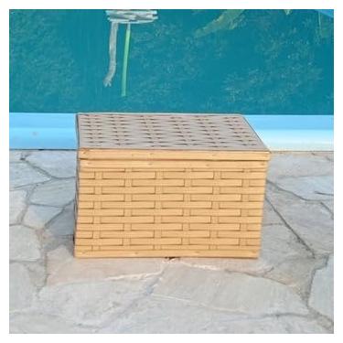 Imagem de Baú Cesta Caixa Organizadora Fibra Sintética 33x26x20,Quarto, cozinha, varanda, banheiro(Banana)