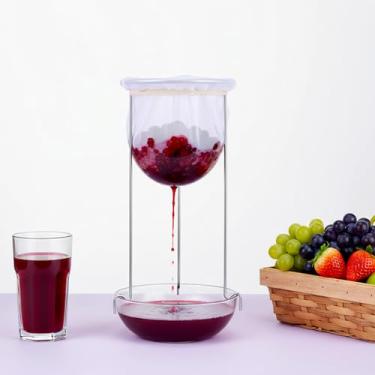 Imagem de Suporte reutilizável para coadores de gelatina com saco, suporte de coador de geleia estável com 3 sacos de filtro, sacos de suco para suco, coar nozes, leite, queijo, suco, iogurte grego