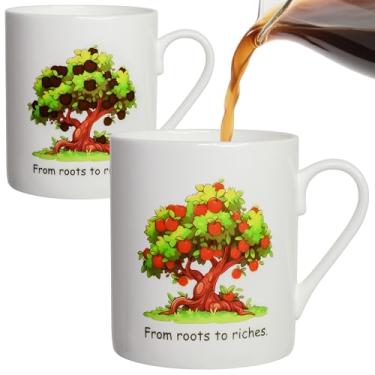 Imagem de Lovift Caneca de café que muda de cor do calor da macieira, xícara de chá de jardinagem de plantas exclusivas, presente de aniversário para mulheres, presente de Natal engraçado para homens, amigos