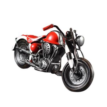 Imagem de Runeqxar Vintage Motorcycle Model Decorative Collectible - Handmade Retro Iron Motorcycle Figurine Decor Art for Vintage Home Office Decor