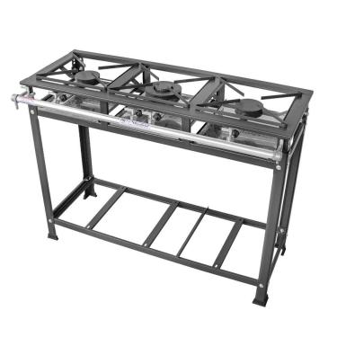 Imagem de Fogão Industrial 3 Bocas 2 Simples Standard Baixa Pressão Grelhas Aço 30x30 P5 Mr Fogões