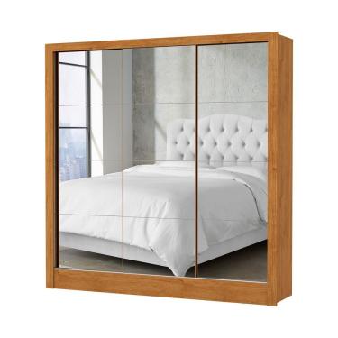 Imagem de Guarda Roupa Solteiro Santiago Premium 3 Portas 2 Gavetas Cem Espelho Carioca Moveis Cinamomo