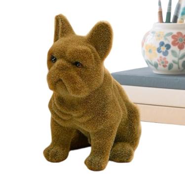 Imagem de Bohany Estatuetas de Cães - Decoração para Casa Realista Aveludada | Estatuetas De Cão Para Escritório Escultura Animal,Para Interior Exterior Escritório Prateleira Jardim Pátio Natal