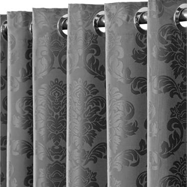 Imagem de Cortina para sala,Cortina Premium Para Sala e Quarto Jacquard Estampada 1,30 X 2,00 Metros Ideal para Janela Semi Blackout(Cinza)