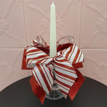 Imagem de Castiçal Aparador Porta Vela Arranjo Centro Mesa Natal 30cm B - Genéri