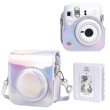 Imagem de WOGOZAN Capa Protetora Para Câmera Instantânea Fujifilm Instax Mini 12 - Com Furos Fotossensíveis, Encaixe De Lente No Canto Inferior Direito, Especialmente Projetada (Prata Brilhante)