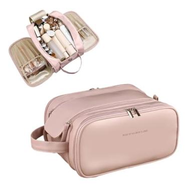 Imagem de Diva Clássica Necessaire de Viagem Grande, Rosa, Material Plástico, Bolsa de Maquiagem com Zíper Duplo, Resistente à Água, 20 x 15 x 5 cm