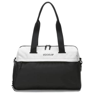 Imagem de Bolsa feminina de academia Vooray Trainer com compartimento para sapatos e bolso para equipamentos molhados, Heather Gray
