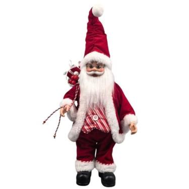 Imagem de Papai Noel Vermelho Tecido Musical 40Cm - Zona Livre