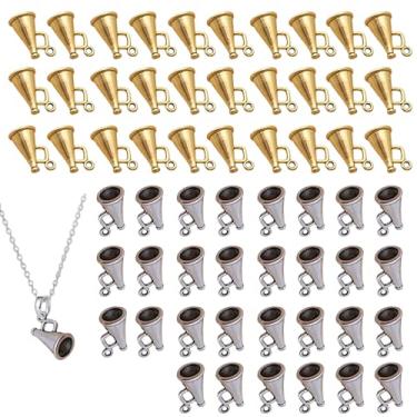 Imagem de YAFIYGI 60 berloques de torcida para fabricação de joias, alto-falante de liga vintage, megafone, pingentes de líder de torcida, pingentes de líder de torcida para colares faça-você-mesmo, pulseiras