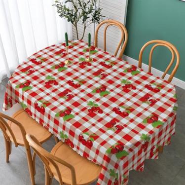 Imagem de Toalha De Mesa Oxford 6 Lugares Retangular Estampada 2.10x1.40m Xadrez Vermelho