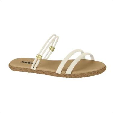 Imagem de Tamanco Feminino Rasteiro Moleca Off White, Branco off, 36