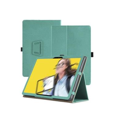 Imagem de Capa para Wacom Movinkpad Pro 14 35.6 cm 2025 Novo, WUNIAK Capa de couro premium para Wacom Movinkpad Pro 14 com alça de mão, verde