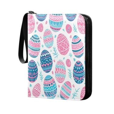 Imagem de Wassud Fichário de 4 bolsos para cartões colecionáveis ovos rosa comporta 400 cartões padrão, álbum TCG CCG MTG, presentes para colecionadores, meninos e meninas