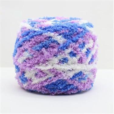 Imagem de 1 novelo macio e fofo para segmento de tricô, fio de poliéster tingido de 8 a 11,5 mm, fios coloridos de tricô à mão para crochê, xale, suéter, cachecol, tecido, bordado, crochê, cerca de 100 g/novelo