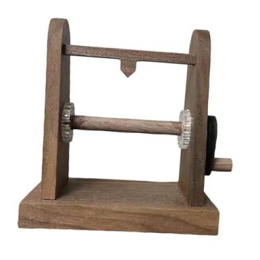 Imagem de Generic Álbum de fotos flipbook manual de madeira com mecanismo de manivela para o Dia Mães, aniversário, formatura, festa de aniversário, Nogueira Preta, Sem Fotos.