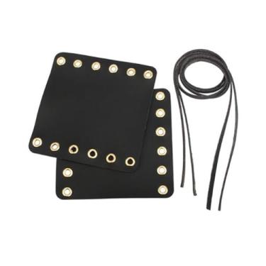 Imagem de Um par de protetores de guidão de bicicleta de couro PU antiderrapante para motociclistas, motocicletas, bicicletas elétricas (preto)