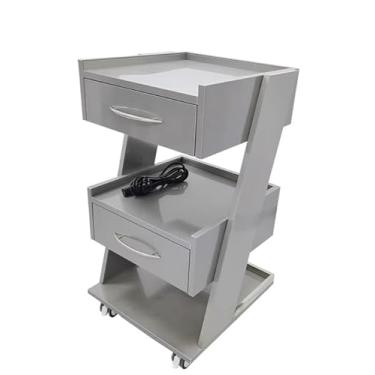 Imagem de Carrinho de trabalho para laptop médico com rodas, carrinho de laboratório com rodinhas de altura ajustável com suporte de scanner – mesa de computador móvel resistente para clínicas odontológicas
