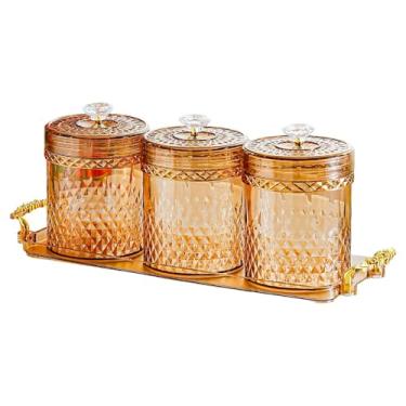 Imagem de Generic Organizador de Potes para Alimentos, Suporte Reutilizável, Utensílio de Cozinha com Tampa Hermética, Lata e Multifuncional para Especiarias, Âmbar