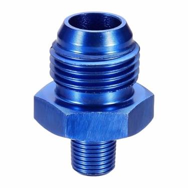 Imagem de HARFINGTON 2 peças 8AN macho para 1/20.3 cm NPT macho adaptador de alargamento reto tubo adaptador de encaixe de linha de mangueira de combustível de alumínio para veículos, azul