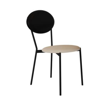 Imagem de Cadeira Vintage Elipse Fixa C-4 Pes 430 X 535 X 860 Mm C-1 Un. Cy.areia Lgt-cn.pto Areia Lgt-courino Preto