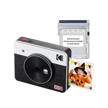 Imagem de Câmera Instantânea e Impressora Fotográfica Kodak Mini Shot 3 Retro 7,6 x 7,6 cm, portátil, sem fio, compatível com iOS e Android, Bluetooth, tecnologia 4Pass de foto de verdade em alta definição e acabamento laminado, qualidade premium - branco