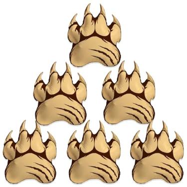 Imagem de Balões dourados em formato de pata de urso, tema de caça de animais para decorações de festa de aniversário, pacote com 6