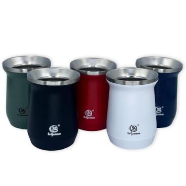 Imagem de Cuia Térmica Classic Mate, Aço Inox, Preto, 236ml, Parede Dupla com Isolamento a Vácuo, 17,15cm Altura, para Chimarrão e Tereré