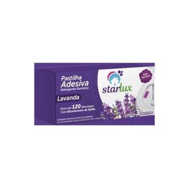 Imagem de Starlux – pastilha adesiva sanitária lavanda (kit 3 unid.) | limpa, perfuma e dura até 120 descargas | excelente custo-benefício para vaso sanitário