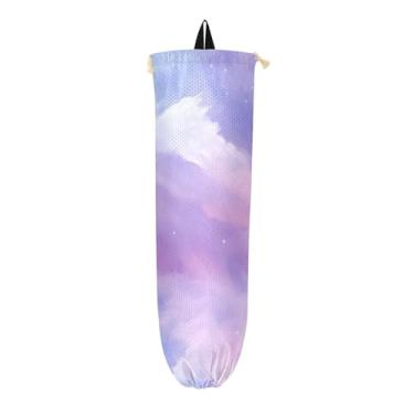 Imagem de Papel de parede Galaxy Organizador de saco de plástico, suporte de sacola de supermercado, organizador de sacolas de cozinha