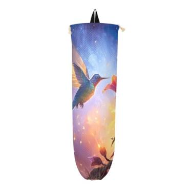 Imagem de Porta-sacolas plásticas de flores e pássaros de fantasia, armazenamento de sacolas de plástico para compras, bolsa de armazenamento de cozinha, 1 pacote