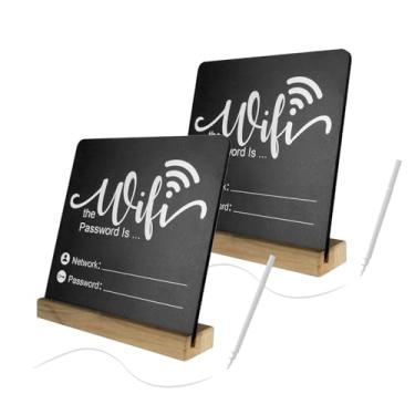 Imagem de Sinal de senha Wi-Fi para convidados domésticos (preto 2 peças, 15 x 15 cm)