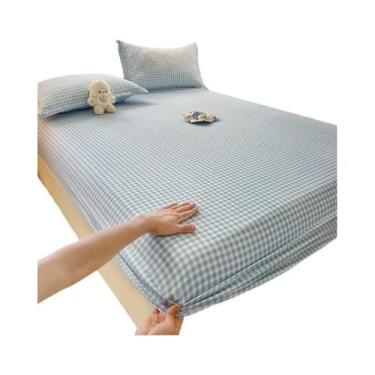 Imagem de Lençol Ajustável Estilo Xadrez Amigo Da Pele Para Quarto De Meninos E 
